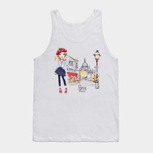 Fashion girl in Paris Tank Top